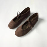 Round Toe Mary Jane Flats with Butterfly Knot