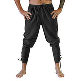 Pirate Pant Viking Costume for Men Renaissance Medieval Pants Drawstring Shorts Halloween Costume Adult Cosplay
