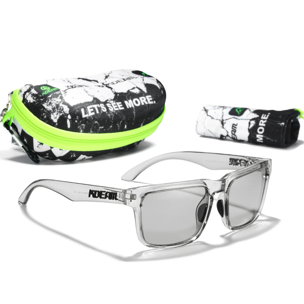KDEAM Large Size Men's Sunglasses Polarized Photochromic Night Vision Goggles Oversized Sun Glasses With 154mm Width KD332 PLUS