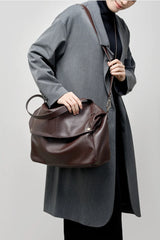 2026 New Large Capacity Women's Shoulder Bag Genuine Leather Tote Casual Handbag for University Students And Commuters Crossbody