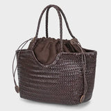 Genuine Leather Tote Bags Luxury Designer Handbag Handwoven Weaving Casual Shopping Bag Vintage Big Tote Purse Hand Bags