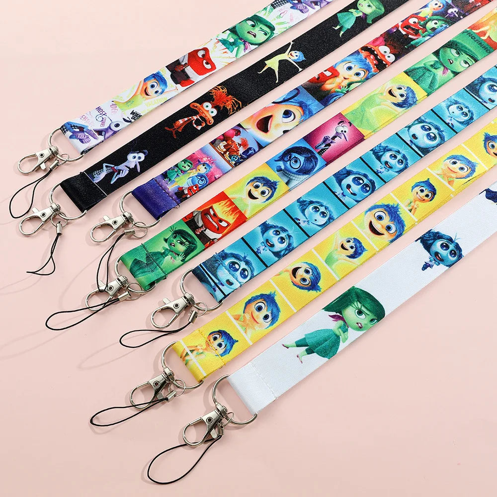 Anime Inside Out 2 Keychain Cartoon Cute Joy Sadness Anger Fear Doll Figure Keyring Schoolbag Lanyards Pendent Christmas Gift