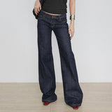 Women's Y2K Flared Jeans – Low Rise Embroidered Denim