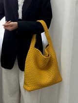 Shoulder bag Woven Bag for Women Europe and the United States popular PU leather soft fabric women underarm bag