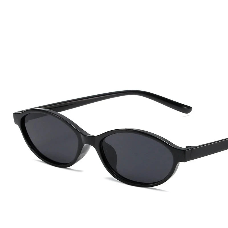 Vintage Small Frame Oval Sunglasses – Black Round Designer Style, Unisex Cool Eyewear for Men & Women, Fashion Circular UV Sun Glasses