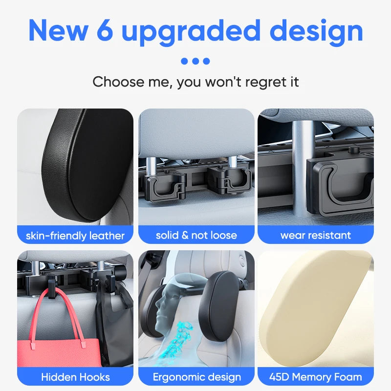 Car Seat Headrest Adjustable Side Head Support Telescopic Support on Cervical Spine for Adults Kids U Shaped Pillow