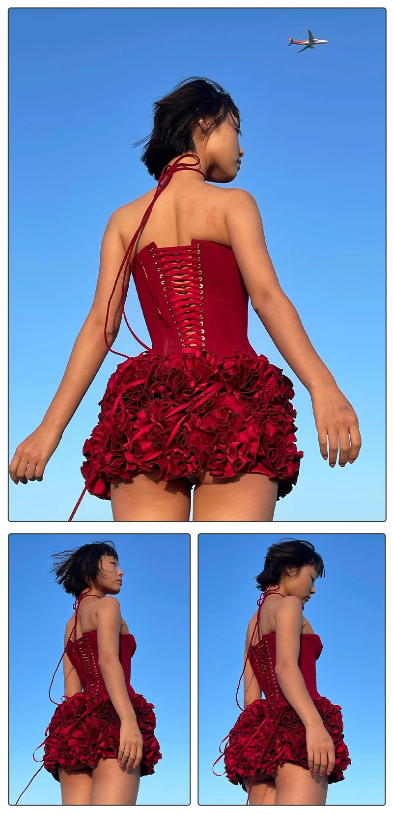 Structured Floral Mini Party Dress