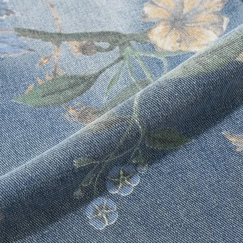 Men’s Vintage Floral Wide-Leg Denim
