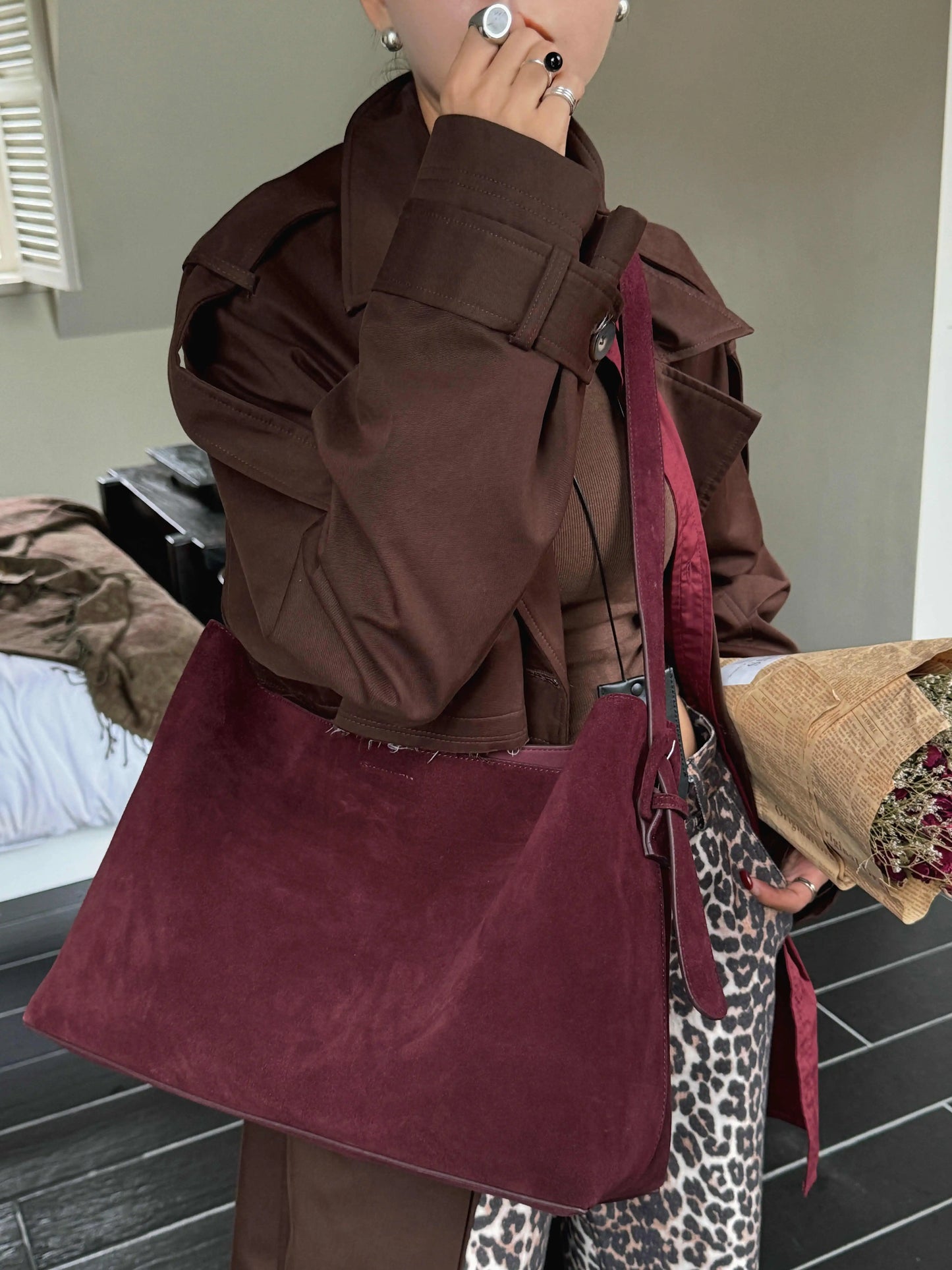Motingsome Oversize Women Bag Luxury Suede Leather Winter Bags Frosted Cow Skin Handbag and Purses Retro Lady Tote 2024 New