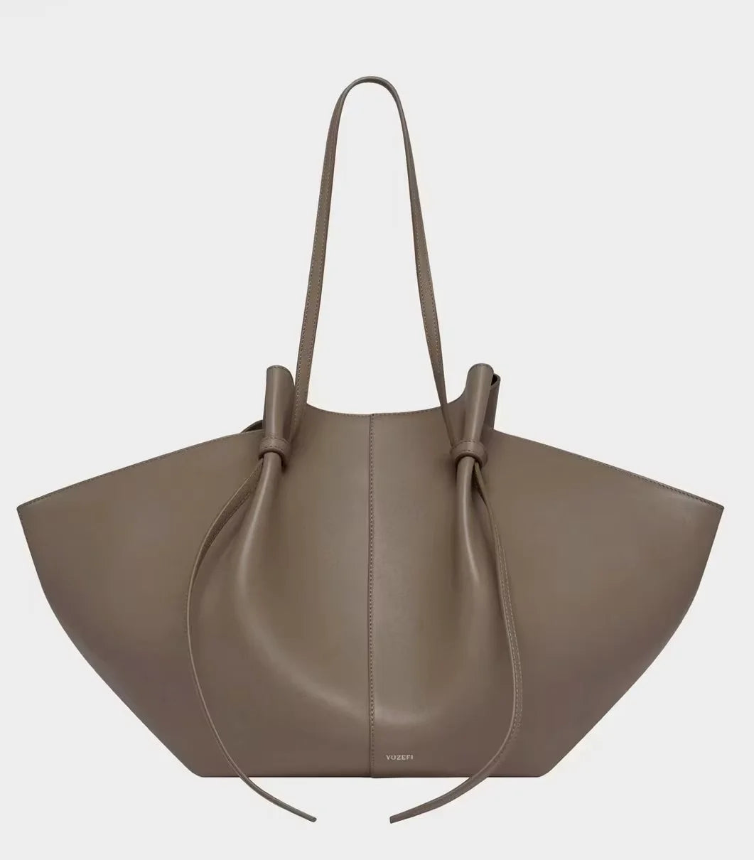 YUZEFI Women Tote Bag Solid Color Retro Minimalist Relaxation Luxury Versatile Daily Commuter Travel Large Capacity Shoulder Bag