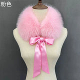 Fluffy Faux Fur Headband Neckerchief 2 in 1 Winter Thermal Plush Ear Warmer Collar Scarf  Satin Ribbon Bow Women Hair Band