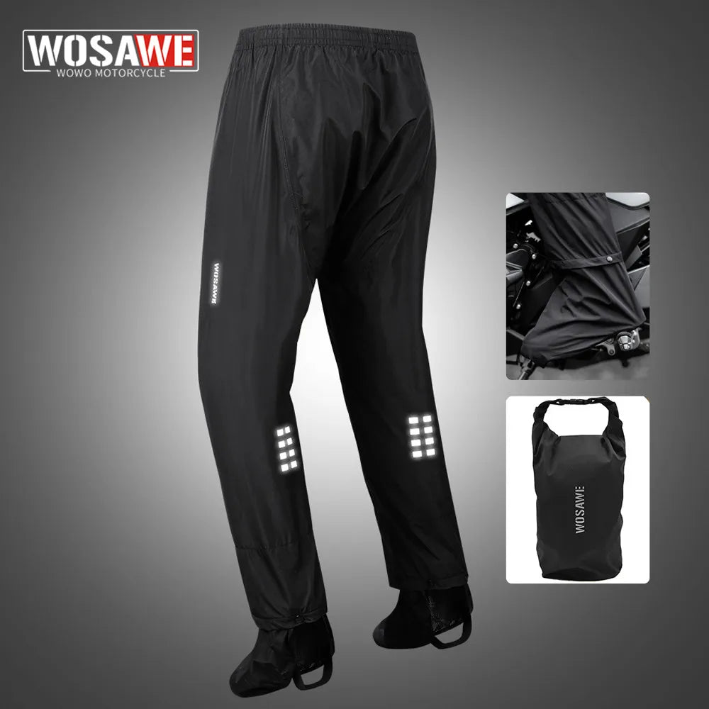 WOSAWE Reflective Cycling Rain Pants – Unisex Waterproof Trousers