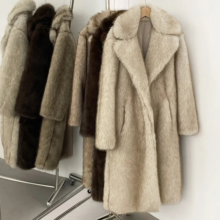 Plush Faux Fur Winter Overcoat