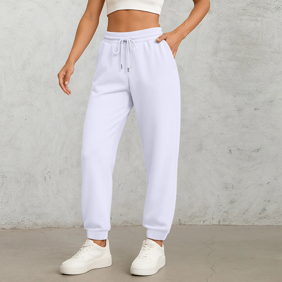 Women's High-Waist Drawstring Straight-Leg Pants