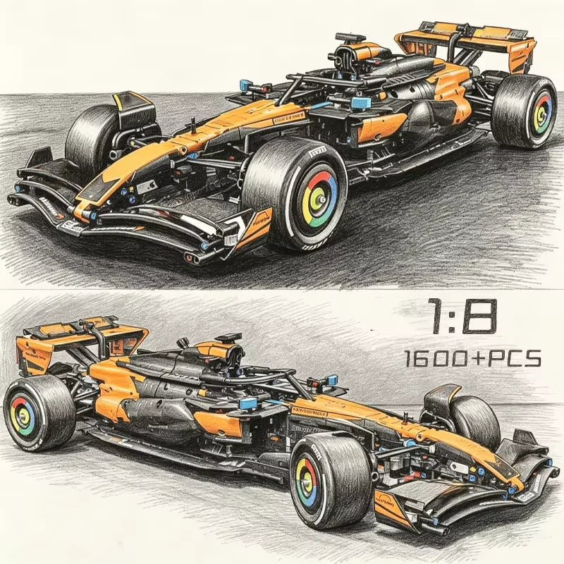 2026 NEW Technical Classic Performance 1675Pcs Orange Super Sports Car Building Blocks MOC DIY Assembly Model Set Boys Toy Gifts