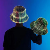 Luminous Fiber Optic Cyberpunk Bucket Hat
