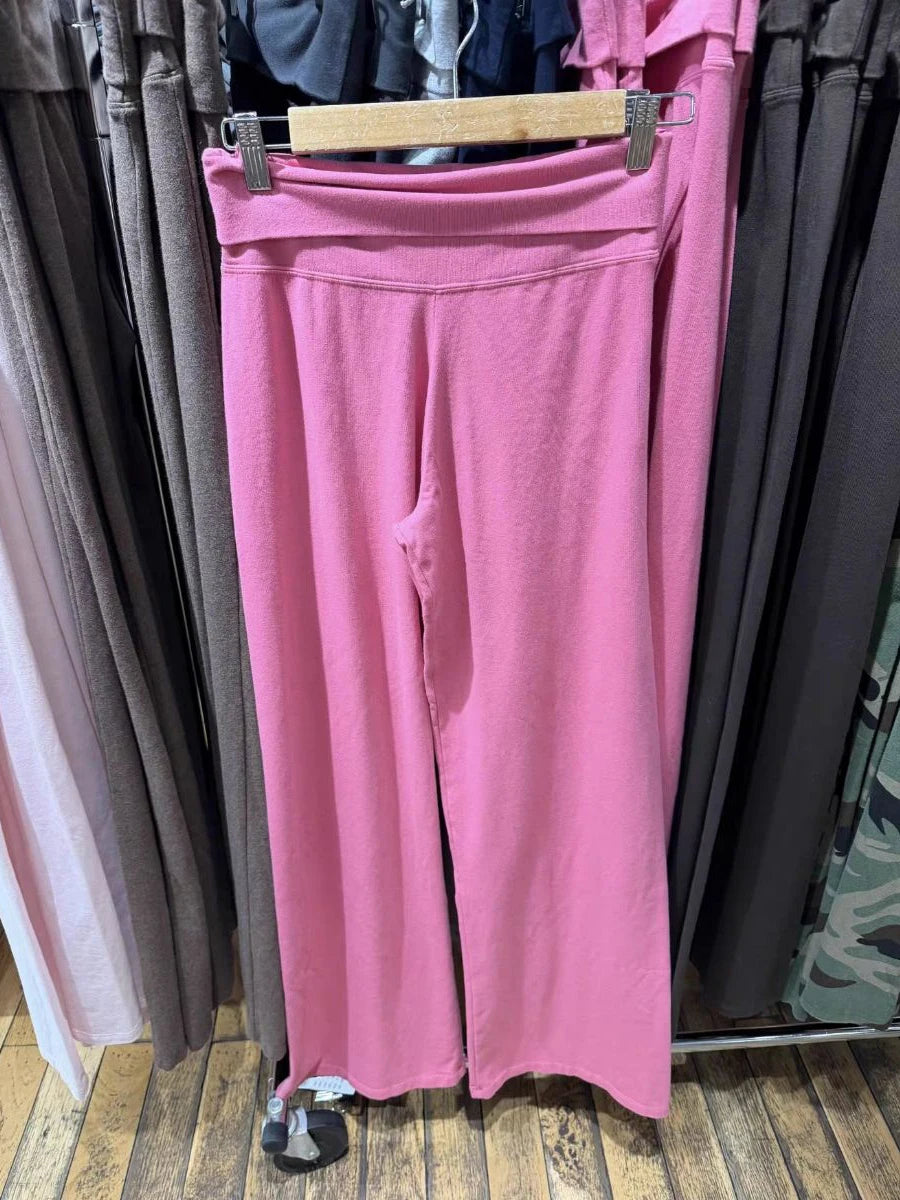 Women's Foldover Low-Rise Straight-Leg Pants