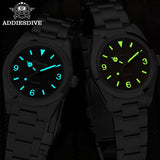 ADDIESDIVE 36mm Men Watch Luxury 200m Waterproof Super Luminous Bubble Glass Stainless Steel Wrist Watch Quartz Watches For Men