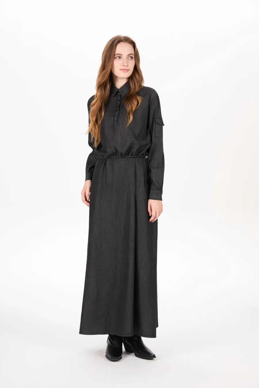 AW25 Denim Two-Piece: Loose Shirt & A-Line Slip Dress