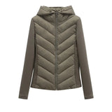 Elegant Patchwork Hooded Sport Coat