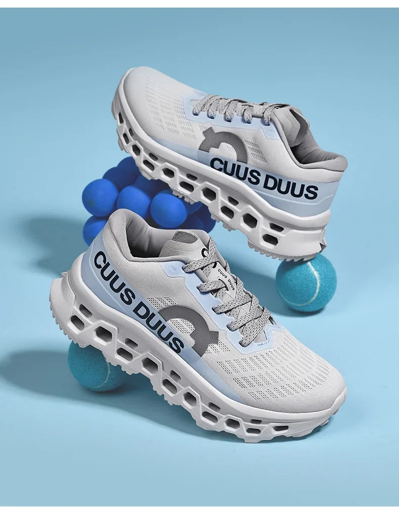 Casual Sneakers Men's Cushion Running Trainers Shock Absorbing Supercritical EVA Sneakers Breathable Fitness Athletic Shoes