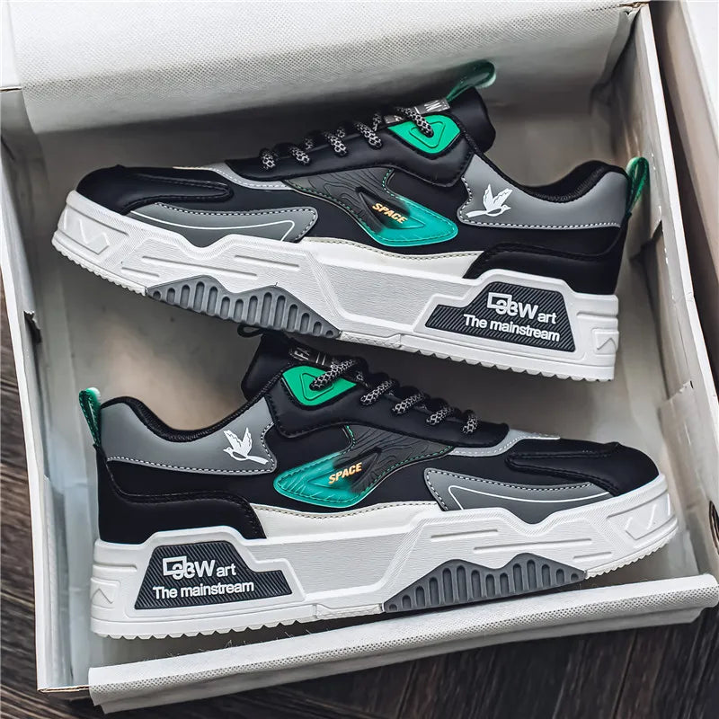 Men's Leather Low-Top Casual Sneakers