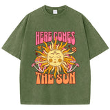 Women's Oversized Washed Cotton Graphic T-Shirt