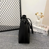 Korean Style Women Soft Leather Tote Bag Large Capacity Versatile Single Shoulder Handbag Purse Casual Daily Shoulder Bag