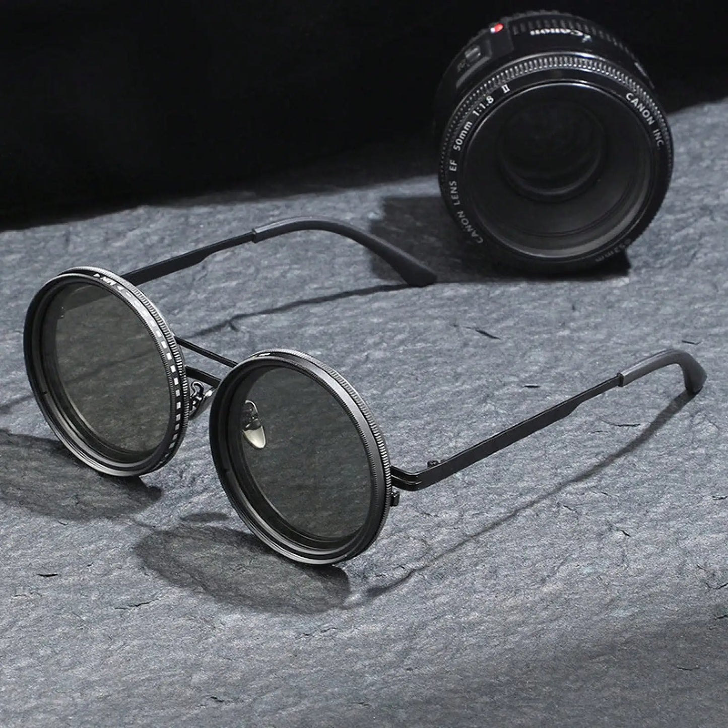 Unisex Retro Polarized Sunglasses – ND9 Rotating Filter
