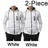 Men's Color Block Fleece Zip-Up Hoodie
