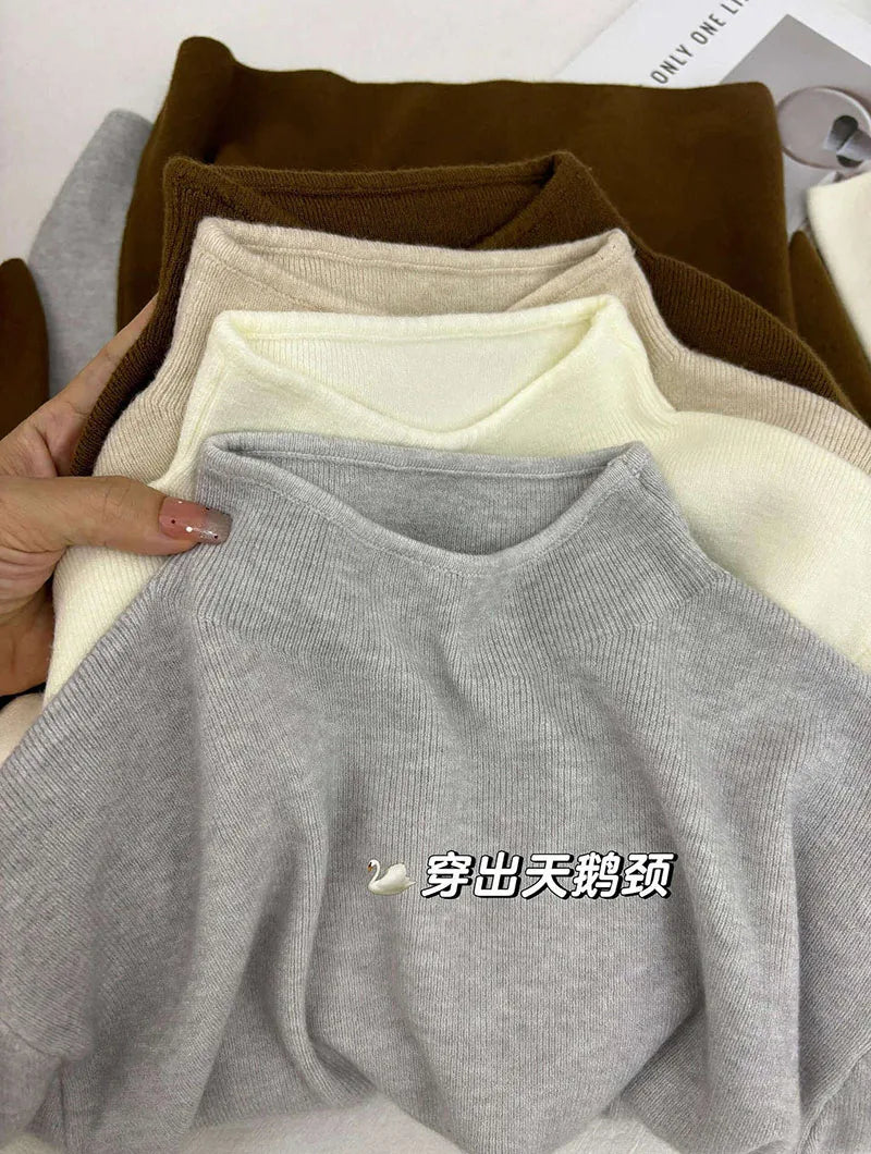 Women's Mock Neck Slim Fit Knit Sweater