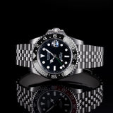 Sugess GMT Diving Watch of Men Automatic Mechanical Waterproof Wristwatches Peacock SL3032 Movement Ceramic Bezel Jubille Band