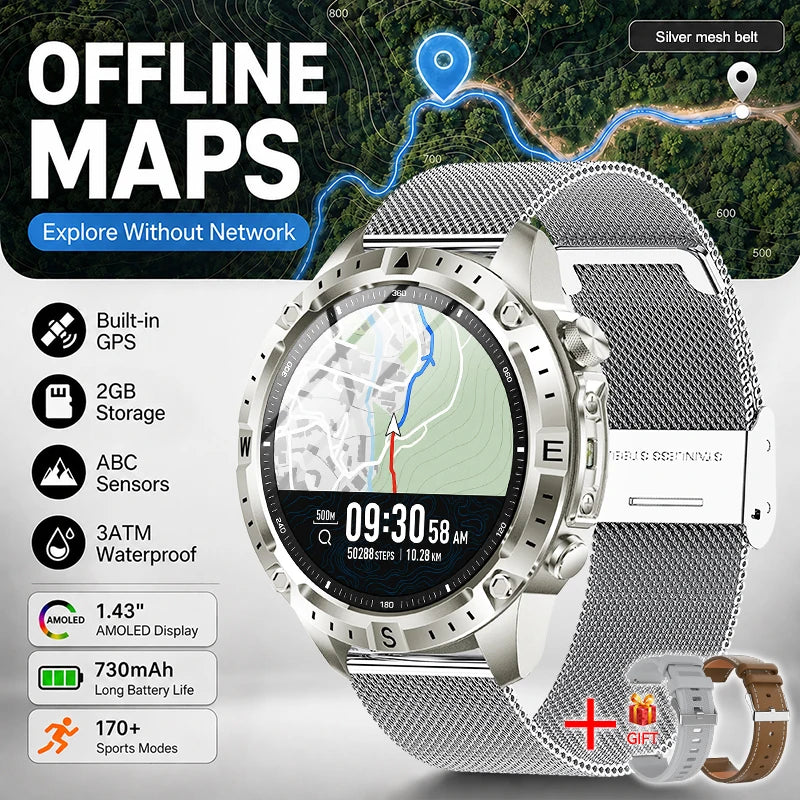GUHUAVMI TANK Y102 – Military GPS Smart Watch for Men