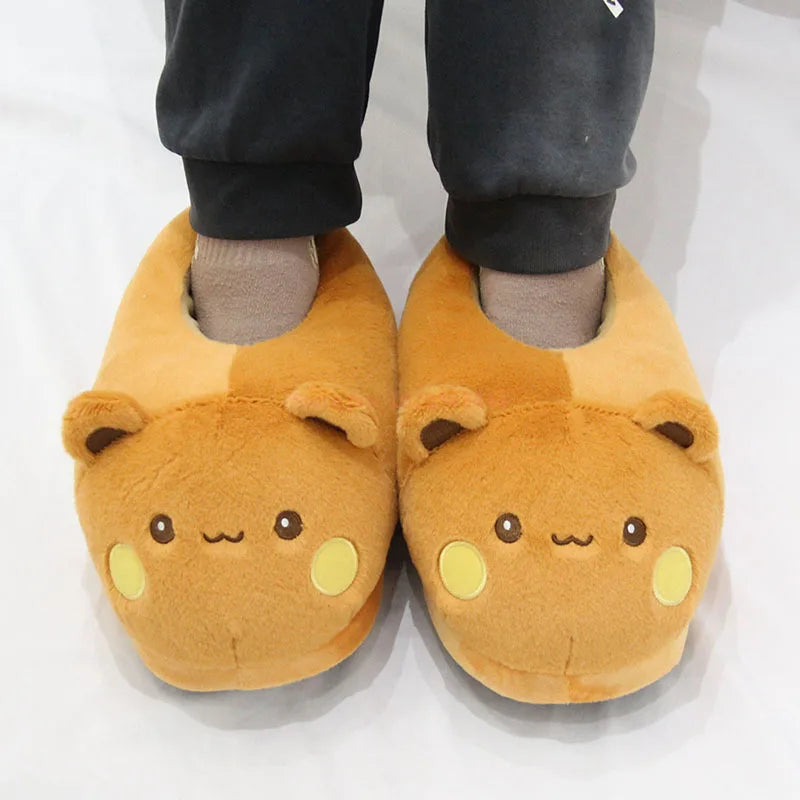 Panda Bubu & Yier Plush Slippers - Unisex Indoor Cotton Shoes