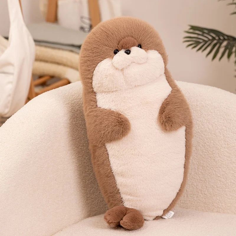 High Quality Cartoon Earphone Seal Sea Otter Plush Toy Ball Round Cushion Throw Pillow for Kids Birthday Gift School Nap Sleep