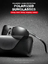 CLLOIO Brand Men's Polarized Sunglasses Aluminum Frame UV400 Anti-Glare Sun Glasses Male Driving Glasses Rimless Oculos De Sol