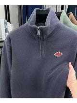 Men's Geometric High-Neck Zip Knit Top