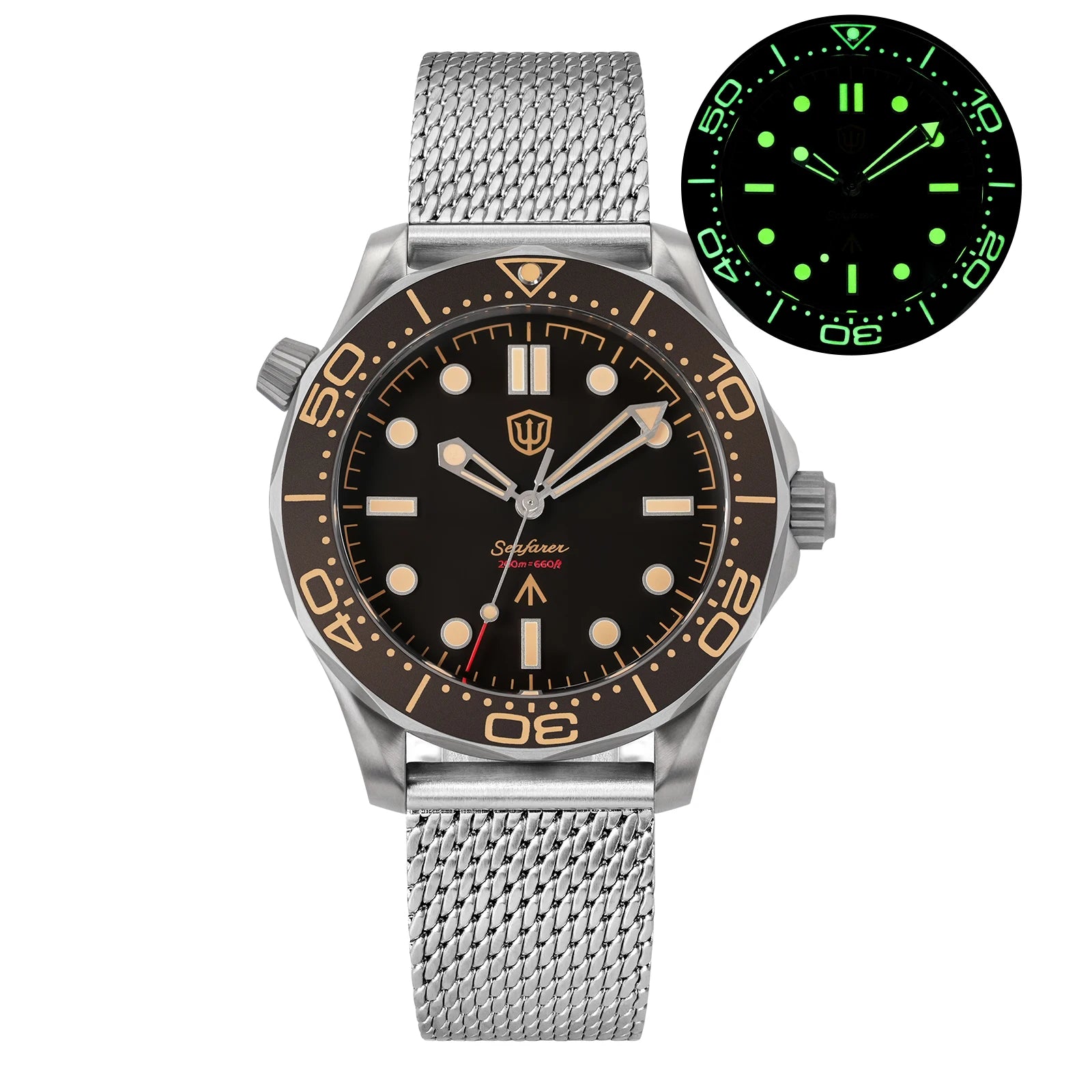 Watchdives WD007Q Titanium Dive Watch 42mm VH31 Sweep Quartz Men Watch Sapphire Crystal Helium Escape Valve 200M Waterproof Lumi