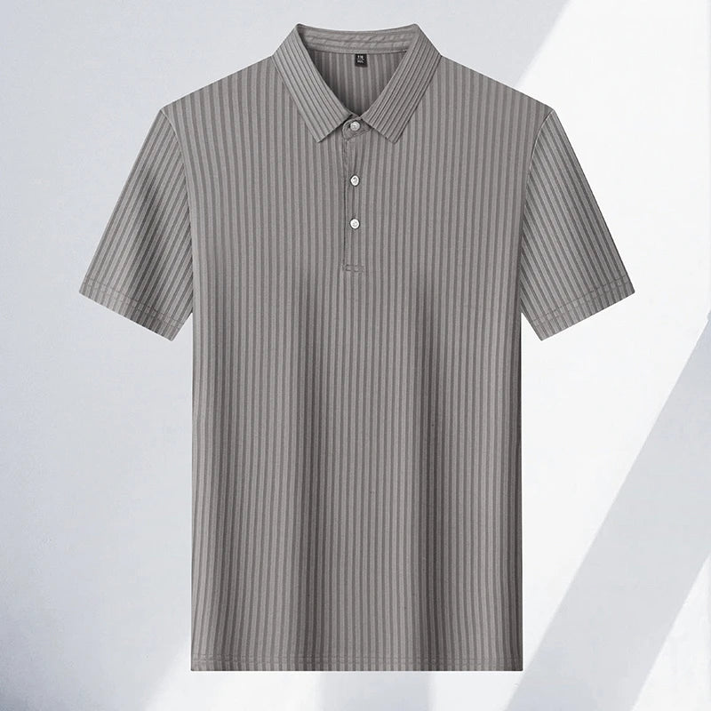 Men's Striped Polo Shirt – Breathable Summer Style