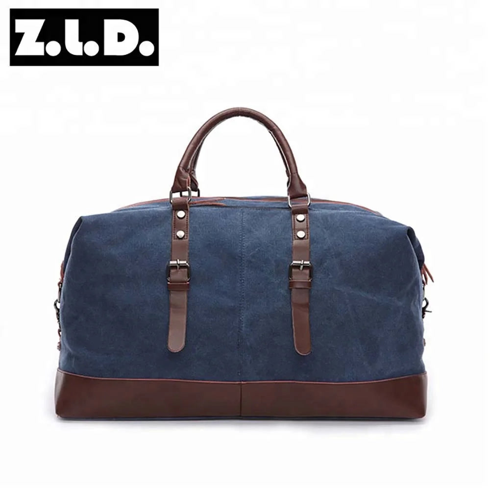 Original Canvas Leather Men Travel Bags Carry on Luggage Bags Men Duffel Bags Travel Tote Large Weekend Bag Overnight