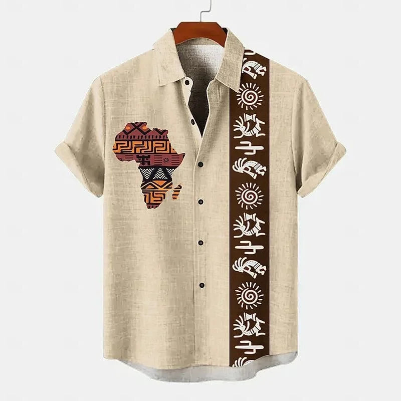 Men's Retro Hawaiian Print Short Sleeve Casual Shirt