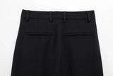 TFMLN Fashion Set For Women Summer 2025 New Slim Lapel Zipper Short Sleeve Coat Top Wide Leg Pants Two Piece Set Leisure Black