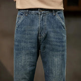 Men’s Retro Relaxed-Fit Cotton Harem Jeans