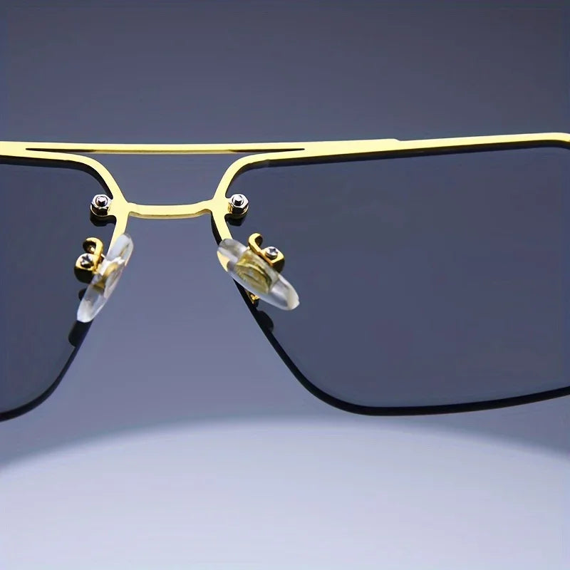 Rimless Rectangle Sunglasses – UV400 Unisex Shades