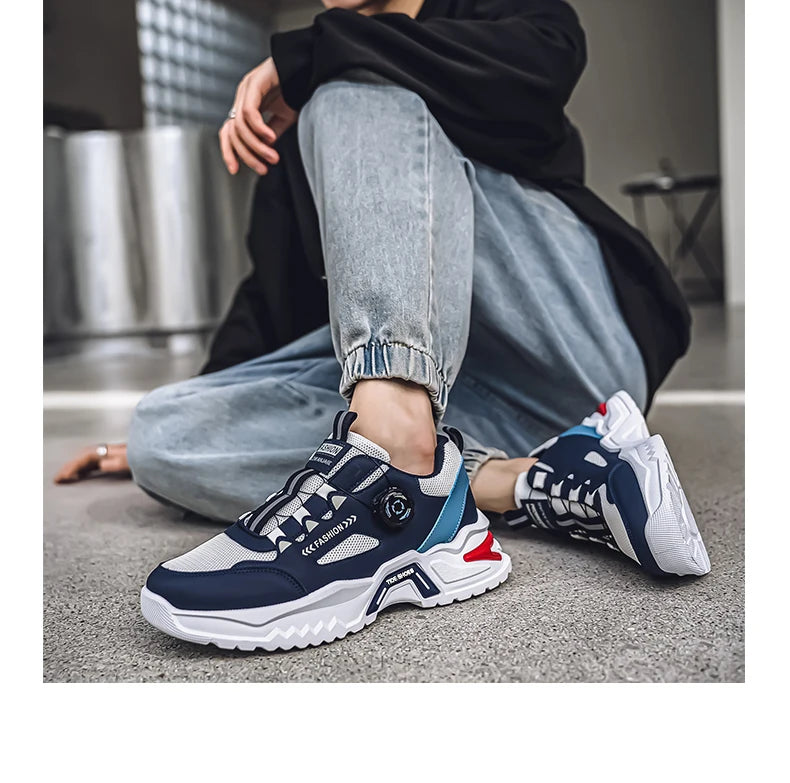 Men's Rotating Buckle Casual Sports Sneakers