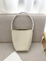 25 year new cowhide lychee pattern single shoulder commuting versatile large capacity bucket bag