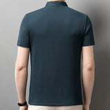 Men's Textured Knit Polo – Breathable Business Casual