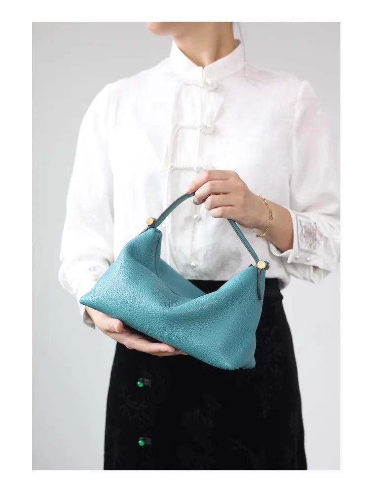 2024 Women Genuine Leather Luxury Handbags Small Size Versatile Cowhide Crossbody Bag Fashion Soft Messenger Purses
