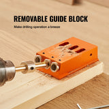 SucceBuy 30 Pcs Pocket Hole Jig Kit Adjustable & Easy to Use Pocket Hole Jig System with Step Drills Wrenches Drill Stop Rings