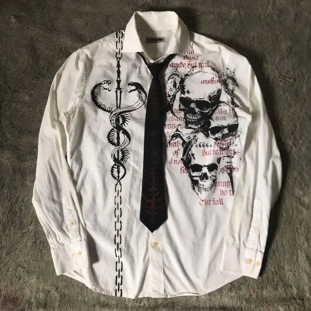 Men’s Y2K Gothic Skull Graphic Shirt
